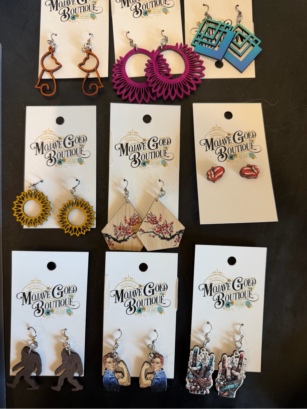 54 pairs Colorful Statement Earrings Lot
